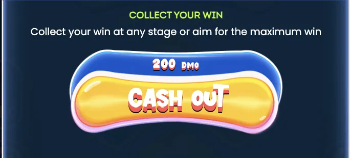 Chees Road Game cash out button showing Collect Your Win at 200 DMO