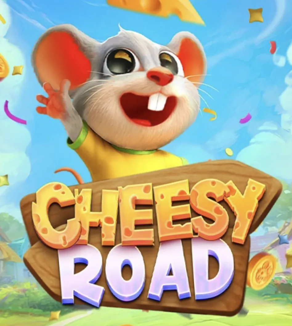 Chees Road Game main screen showing the mouse character, cheese logo, and coin animations by SmartSoft Gaming