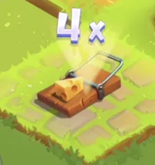 Chees Road Game Mousetrap trap type showing the classic spring-loaded mousetrap with 4x multiplier indicator